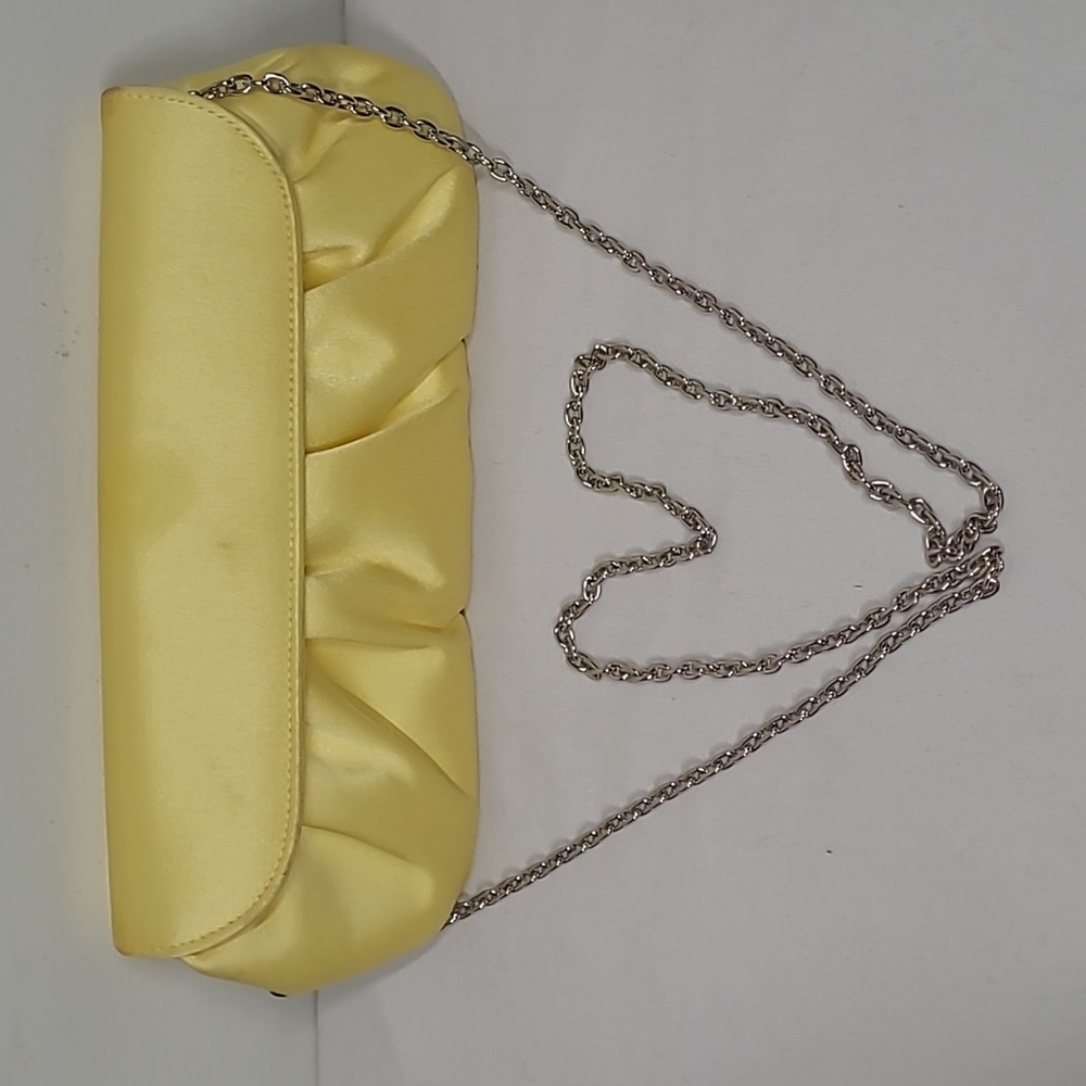 Neiman Marcus Yellow Satin Clutch - Picture 9 of 9